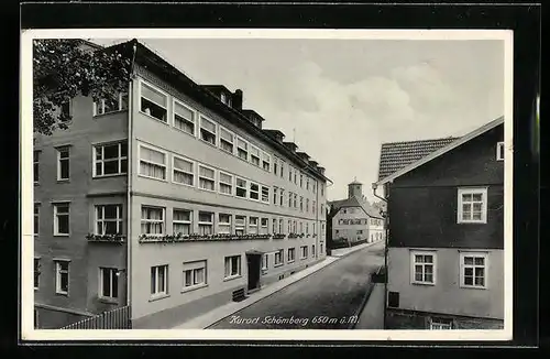 AK Schömberg, Kurort mit Blick auf Wohnhäuser