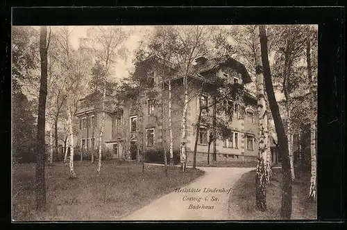AK Coswig i. Sa., Heilstätte Lindenhof, Badehaus