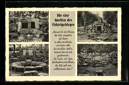 AK Zell /Fichtelgebirge, die vier Quellen des Fichtelgebirges