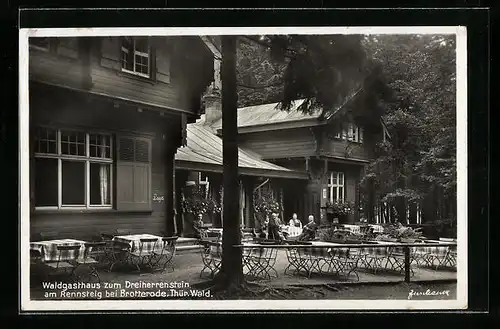 AK Brotterode /Thür. Wald, Waldgasthaus zum Dreiherrenstein am Rennsteig
