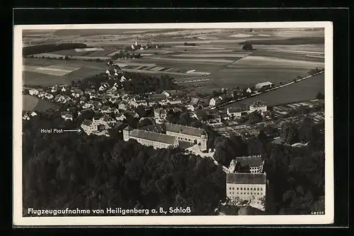 AK Heiligenberg a. B., Fliegeraufnahme vom Schloss und vom Ort