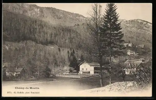 AK Champ du Moulin, Ortsansicht mit Gasthof