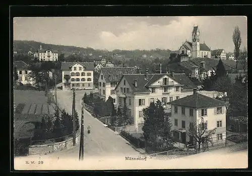 AK Männedorf, Ortsansicht aus der Vogelschau