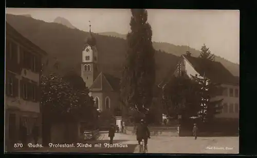 AK Buchs, Protestantische Kirche mit Pfarrhaus