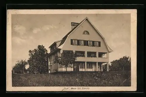 AK Maur, Gasthaus Fluh mit Garten