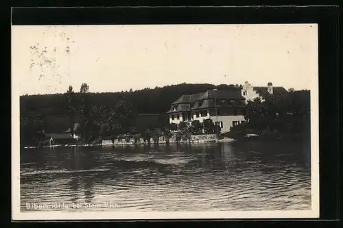 AK Stein a. Rh., Bibermühle mit Flusspartie