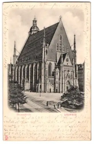 Relief-AK Leipzig, Ansicht der Thomaskirche