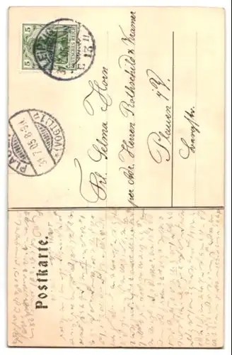 Relief-AK Leipzig, Ansicht der Thomaskirche