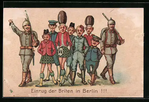 Künstler-AK Einzug der Briten in Berlin