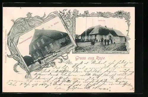 AK Roge, Gastwirtschaft v. D. Rühs, Schule