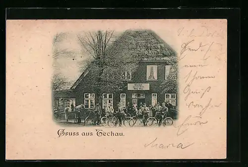 AK Techau, Gasthaus zum neuen Krug