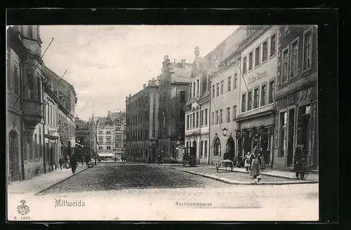 AK Mittweida, Blick in die Rochlitzerstrasse