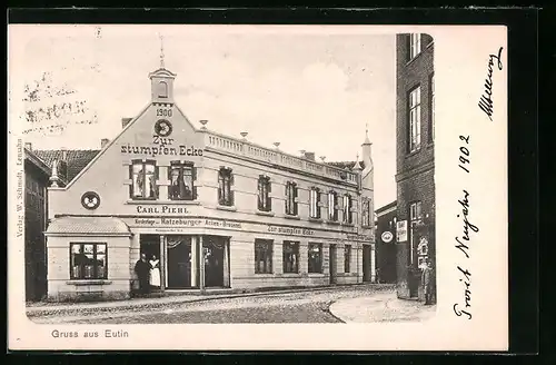 AK Eutin, Gasthaus Zur stumpfen Ecke