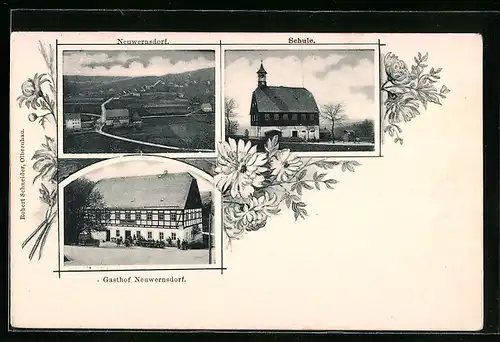 AK Neuwernsdorf, Schule und Gasthof