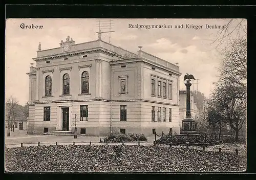 AK Grabow, Realprogymnasium und Krieger-Denkmal