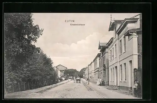 AK Eutin, Partie in der Elisabethstrasse, mit Einwohnern