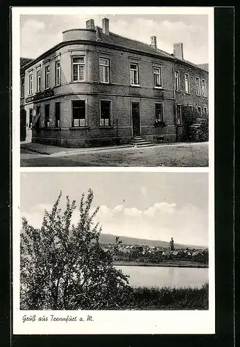 AK Trennfurt, Gasthaus zum Ross, Ortspanorama hinter Wasser