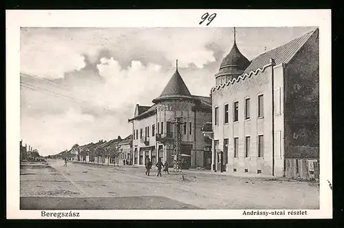 AK Beregszász, Andrássy-utcai részlet