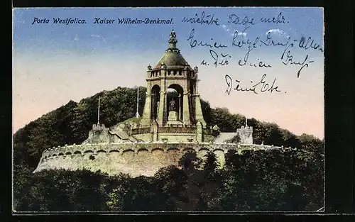 AK Porta Westfalica, Kaiser-Wilhelm-Denkmal