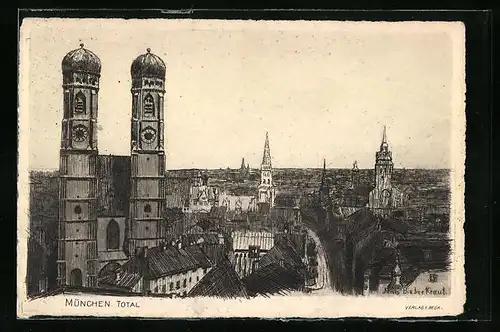 Künstler-AK München, Frauenkirche