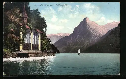 Künstler-AK Vierwaldstättersee, Tellskapelle