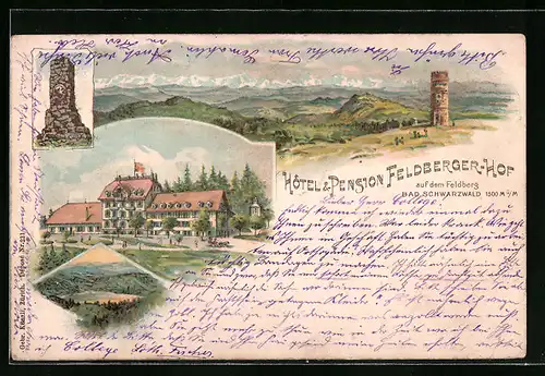 Lithographie Feldberg /Schwarzwald, Hotel & Pension Feldberger-Hof