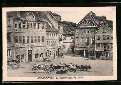 AK Alt-Meiningen, Landschaftsgebäude, Markt