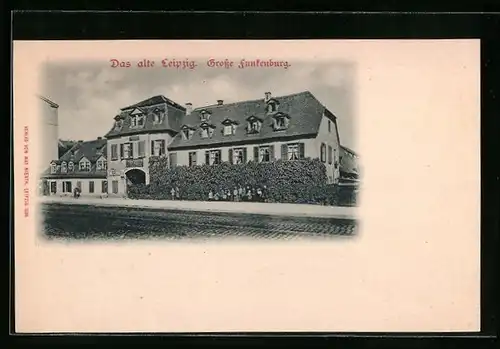 AK Leipzig, Grosse Funkenburg mit Strassenpartie