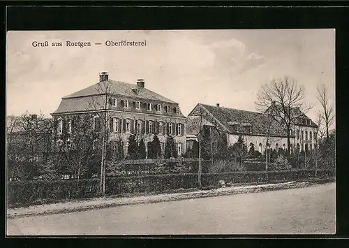 AK Roetgen, Oberförsterei mit Strassenpartie