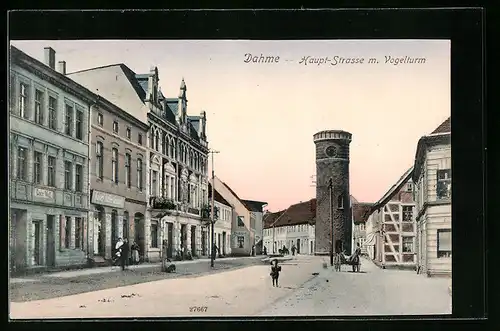 AK Dahme, Haupt-Strasse mit Vogelturm