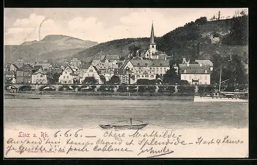 AK Linz a. Rh., Blick über den Rhein auf die Stadt
