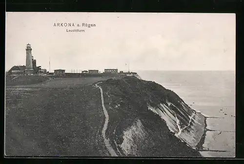 AK Arkona /Rügen, Leuchtturm mit Klippe