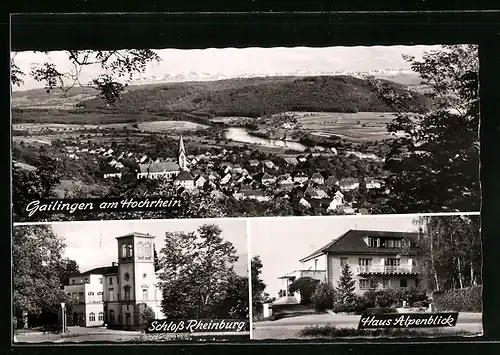 AK Gailingen am Hochrhein, Schloss Rheinsburg und Haus Alpenblick