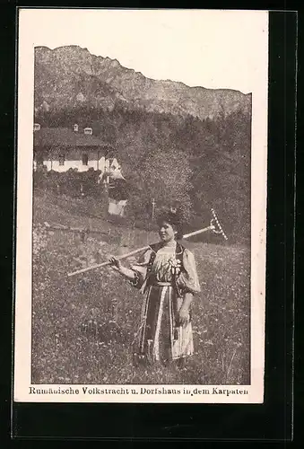 AK Rumänische junge Frau in Volkstracht