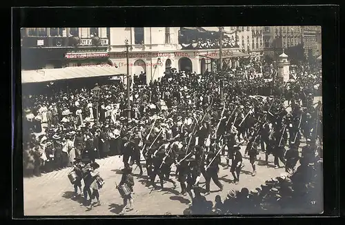 AK Wien, Kaiser-Jubiläums Huldigungs-Festzug am 12. Juni 1908, Tiroler Landsturm