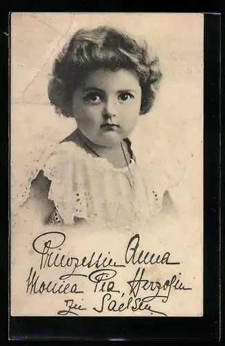 AK Prinzessin Anna, Herzogin von Sachsen als Kind