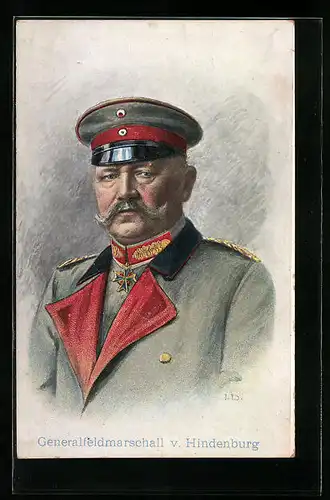 Künstler-AK Portrait von Generalfeldmarschall v. Hindenburg