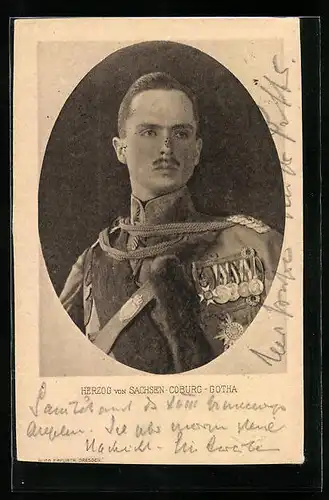 AK Carl Eduard von Sachsen-Coburg-Gotha in Uniform