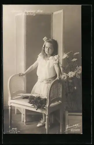 AK Herzogin Ingeborg Alix von Oldenburg im Kleid