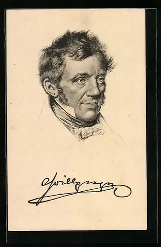 AK Franz Grillparzer, Portrait des Dichters und Lehrers