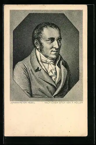 Künstler-AK Johann Peter Hebel, Stich nach F. Müller