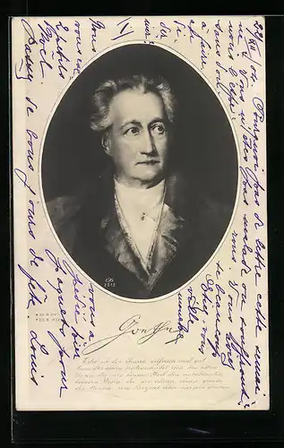 Künstler-AK Portrait von Goethe