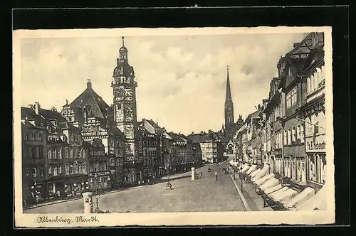 AK Altenburg, Markt mit Rathaus
