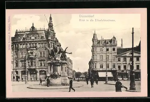 AK Düsseldorf, Blick in die Elberfeldstrasse