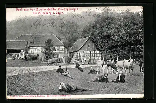 AK Eisenberg i. Thür., Sommerfrische Hof Froschmühle