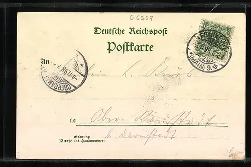 Künstler-AK Kyffhäuser, Denkmalsanlage, Reiterstandbild, Kaiser Barbarossa