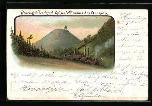 Lithographie Provinzial-Denkmal Kaiser Wilhelm des Grossen