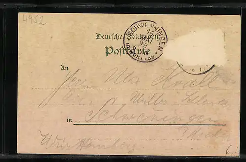 Lithographie Porta Westfalica, Kaiserdenkmal und Adler