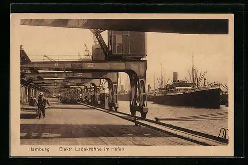 AK Hamburg, Elektrische Ladekräne im Hafen