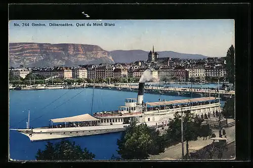 AK Genève, Débarcadère, Quai du Mont Blanc